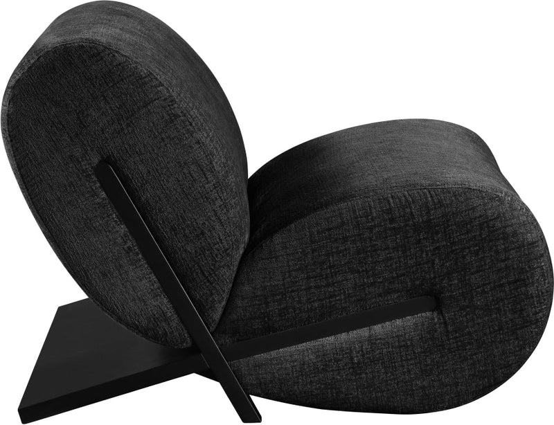 Akira Fabric Upholstered Accent Chair in Black - 33072Black-C