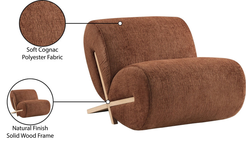 Akira Fabric Upholstered Accent Chair in Cognac - 33071Cognac-C