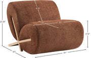 Akira Fabric Upholstered Accent Chair in Cognac - 33071Cognac-C
