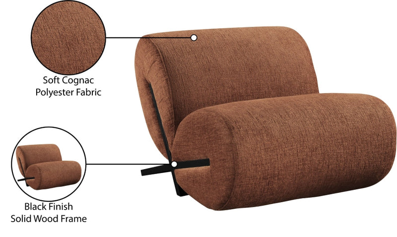 Akira Fabric Upholstered Accent Chair in Cognac - 33072Cognac-C