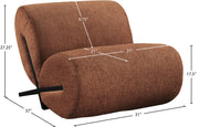 Akira Fabric Upholstered Accent Chair in Cognac - 33072Cognac-C