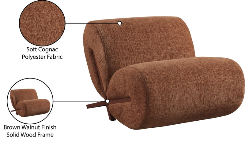 Akira Fabric Upholstered Accent Chair in Cognac - 33073Cognac-C