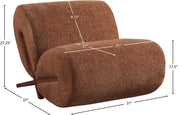 Akira Fabric Upholstered Accent Chair in Cognac - 33073Cognac-C