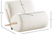 Akira Fabric Upholstered Accent Chair in Cream - 33071Cream-C