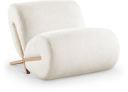Akira Fabric Upholstered Accent Chair in Cream - 33071Cream-C
