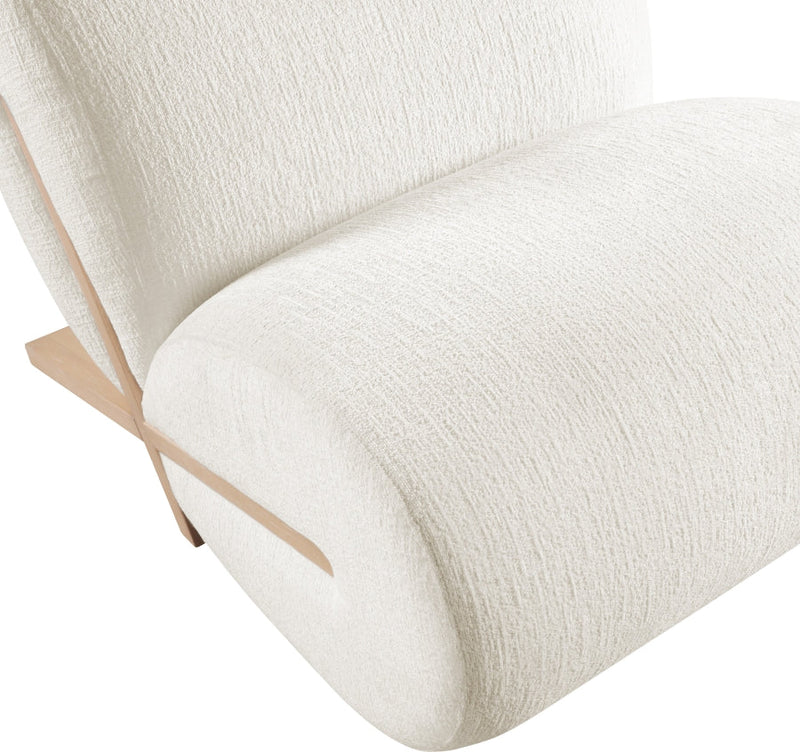 Akira Fabric Upholstered Accent Chair in Cream - 33071Cream-C
