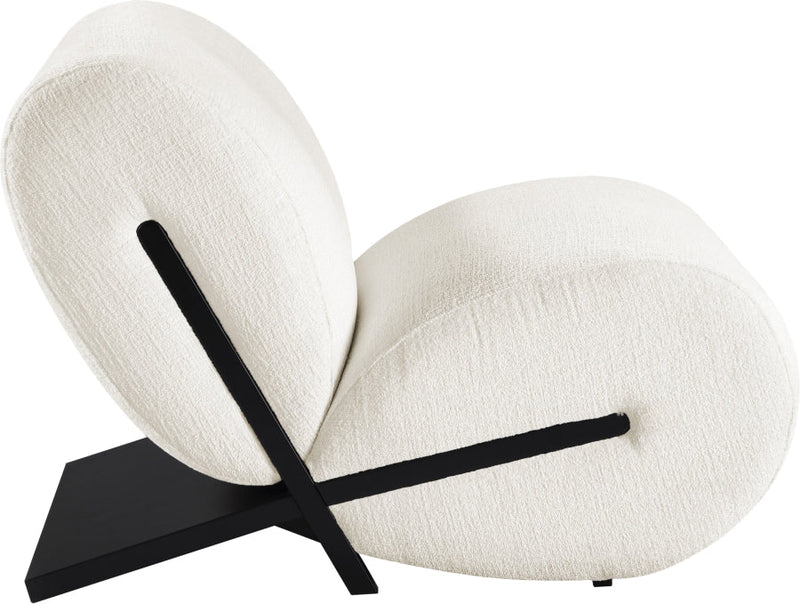 Akira Fabric Upholstered Accent Chair in Cream - 33072Cream-C