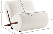 Akira Fabric Upholstered Accent Chair in Cream - 33073Cream-C