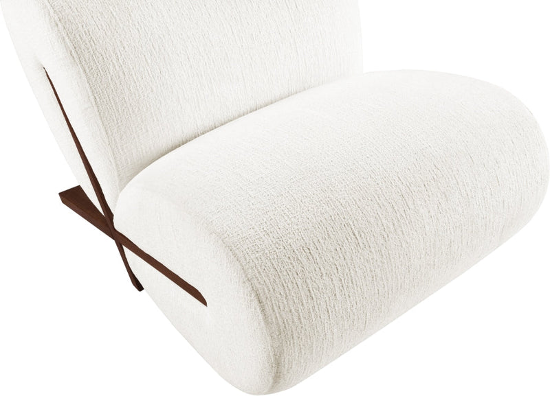 Akira Fabric Upholstered Accent Chair in Cream - 33073Cream-C