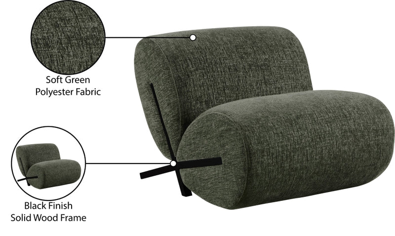 Akira Fabric Upholstered Accent Chair in Green - 33072Green-C