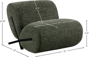 Akira Fabric Upholstered Accent Chair in Green - 33072Green-C