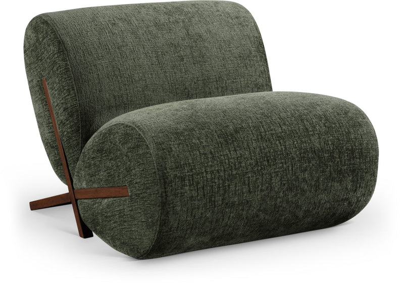 Akira Fabric Upholstered Accent Chair in Green - 33073Green-C