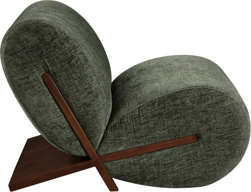 Akira Fabric Upholstered Accent Chair in Green - 33073Green-C