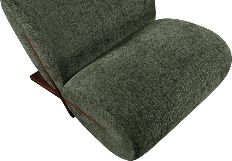 Akira Fabric Upholstered Accent Chair in Green - 33073Green-C