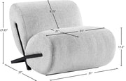 Akira Fabric Upholstered Accent Chair in Grey - 33072Grey-C