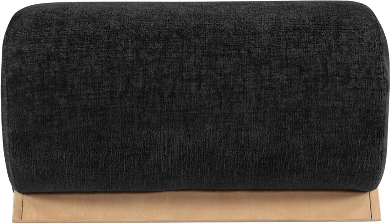 Akira Fabric Upholstered Ottoman in Black - 33071Black-Ott