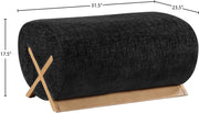 Akira Fabric Upholstered Ottoman in Black - 33071Black-Ott