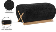 Akira Fabric Upholstered Ottoman in Black - 33071Black-Ott