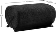 Akira Fabric Upholstered Ottoman in Black - 33072Black-Ott