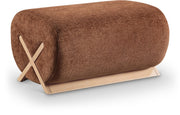 Akira Fabric Upholstered Ottoman in Cognac - 33071Cognac-Ott