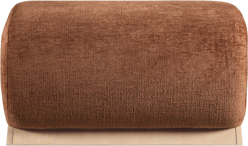 Akira Fabric Upholstered Ottoman in Cognac - 33071Cognac-Ott