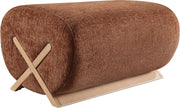 Akira Fabric Upholstered Ottoman in Cognac - 33071Cognac-Ott