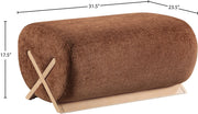 Akira Fabric Upholstered Ottoman in Cognac - 33071Cognac-Ott