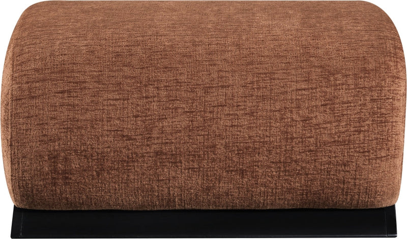Akira Fabric Upholstered Ottoman in Cognac - 33072Cognac-Ott