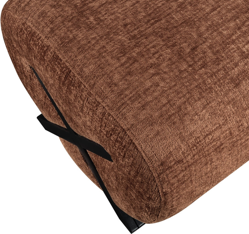 Akira Fabric Upholstered Ottoman in Cognac - 33072Cognac-Ott