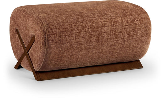 Akira Fabric Upholstered Ottoman in Cognac - 33073Cognac-Ott