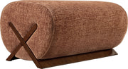 Akira Fabric Upholstered Ottoman in Cognac - 33073Cognac-Ott