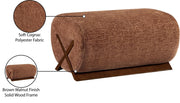 Akira Fabric Upholstered Ottoman in Cognac - 33073Cognac-Ott