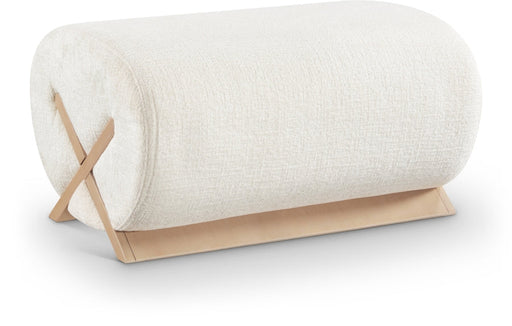 Akira Fabric Upholstered Ottoman in Cream - 33071Cream-Ott