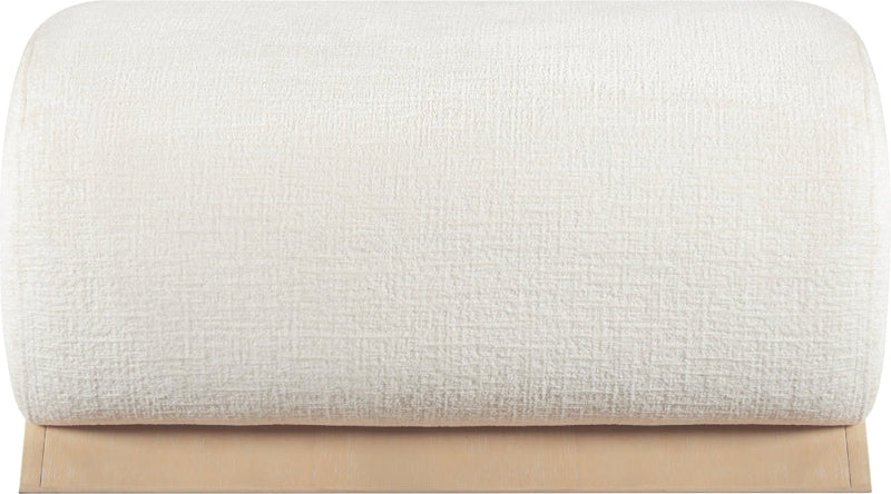 Akira Fabric Upholstered Ottoman in Cream - 33071Cream-Ott