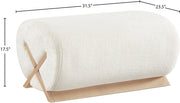Akira Fabric Upholstered Ottoman in Cream - 33071Cream-Ott