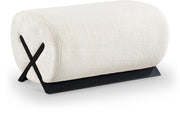 Akira Fabric Upholstered Ottoman in Cream - 33072Cream-Ott