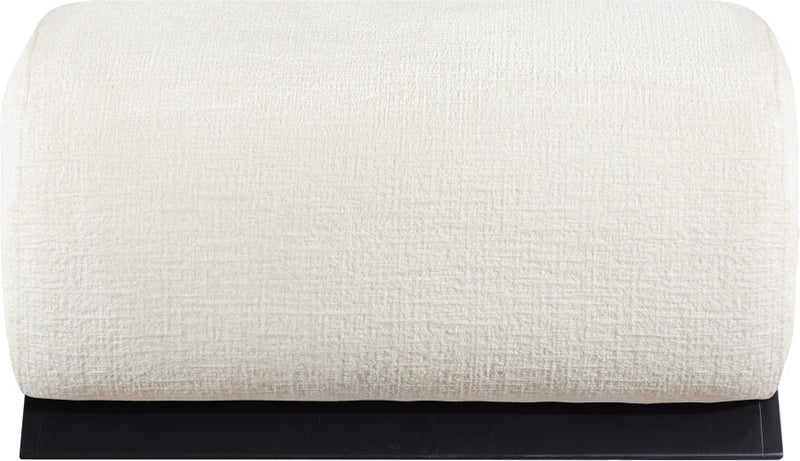 Akira Fabric Upholstered Ottoman in Cream - 33072Cream-Ott