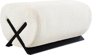 Akira Fabric Upholstered Ottoman in Cream - 33072Cream-Ott