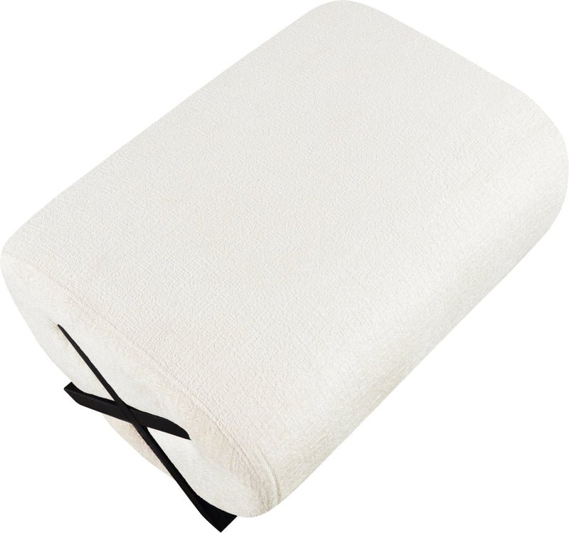 Akira Fabric Upholstered Ottoman in Cream - 33072Cream-Ott