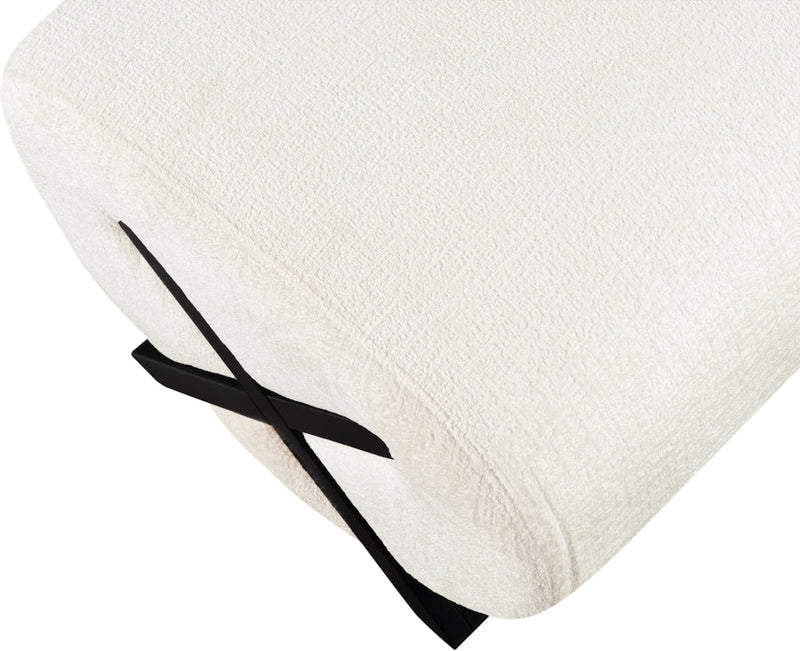 Akira Fabric Upholstered Ottoman in Cream - 33072Cream-Ott