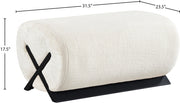 Akira Fabric Upholstered Ottoman in Cream - 33072Cream-Ott