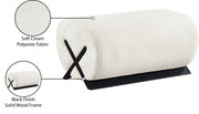 Akira Fabric Upholstered Ottoman in Cream - 33072Cream-Ott