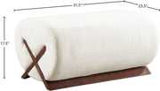 Akira Fabric Upholstered Ottoman in Cream - 33073Cream-Ott