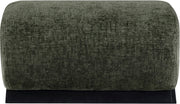 Akira Fabric Upholstered Ottoman in Green - 33072Green-Ott