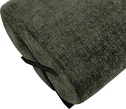 Akira Fabric Upholstered Ottoman in Green - 33072Green-Ott
