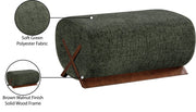 Akira Fabric Upholstered Ottoman in Green - 33073Green-Ott