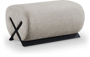 Akira Fabric Upholstered Ottoman in Grey - 33072Grey-Ott