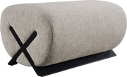 Akira Fabric Upholstered Ottoman in Grey - 33072Grey-Ott