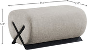 Akira Fabric Upholstered Ottoman in Grey - 33072Grey-Ott
