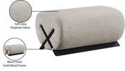Akira Fabric Upholstered Ottoman in Grey - 33072Grey-Ott